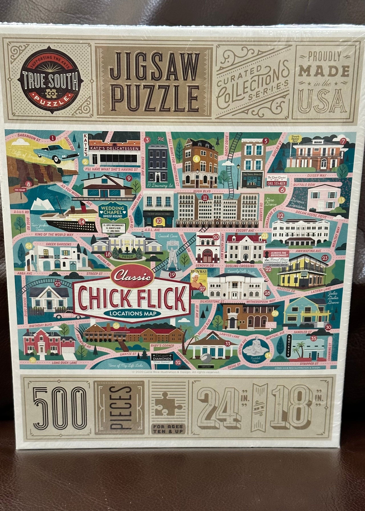 Chick Flick Locations Puzzle True South Puzzle Co