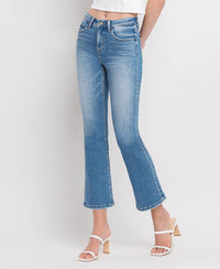 Thumbnail for Mid Rise Crop Flare Nile Blue Flying Monkey Jeans Jeans 3(26)