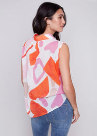 Thumbnail for Punch It! Sleeveless Voile Printed Top Charlie B