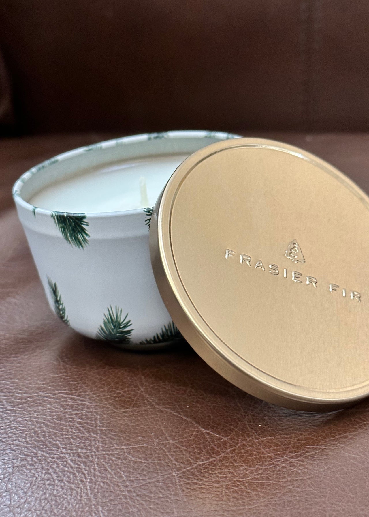 Thymes Frasier Fir Candle Thymes HOLIDAY Gold Lid