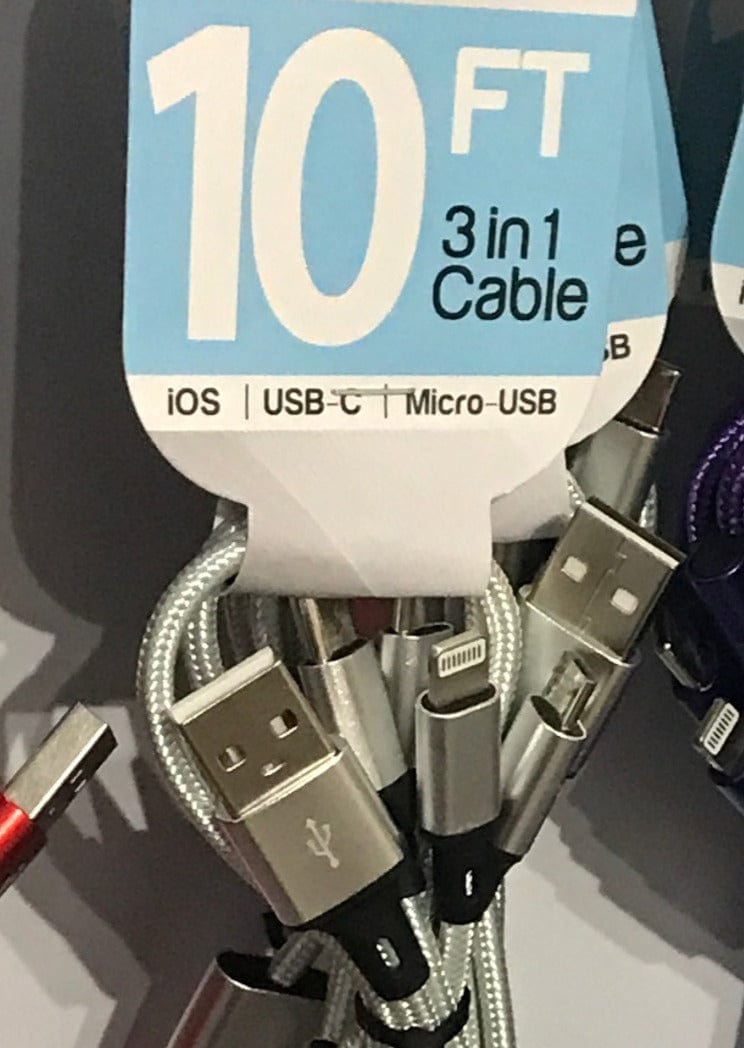 3-in-1 Cable and Charger Mattie B's Gifts & Apparel Silver