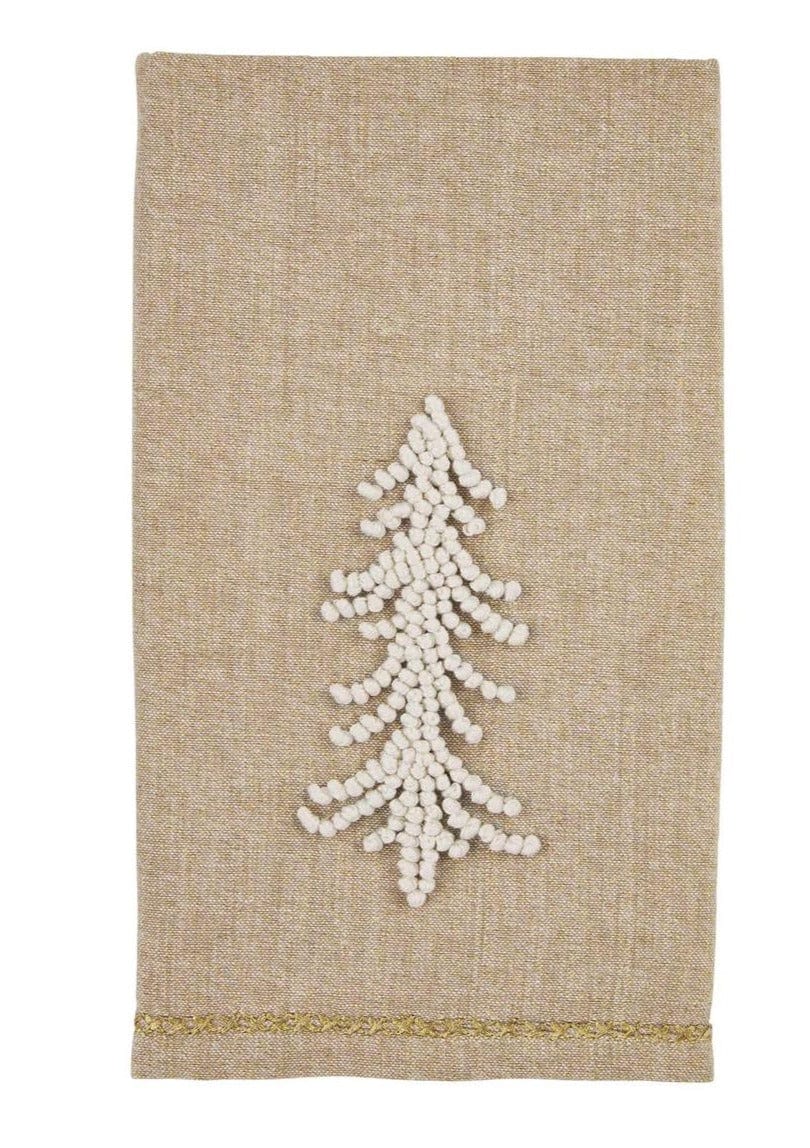 Gold Chambray Knot Towel - Mud Pie Mud Pie Holiday Tree