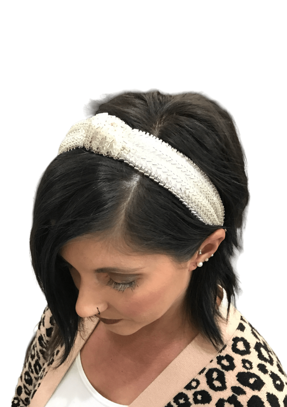 Soirée Beaded Headbands Two’s Company White / Knot