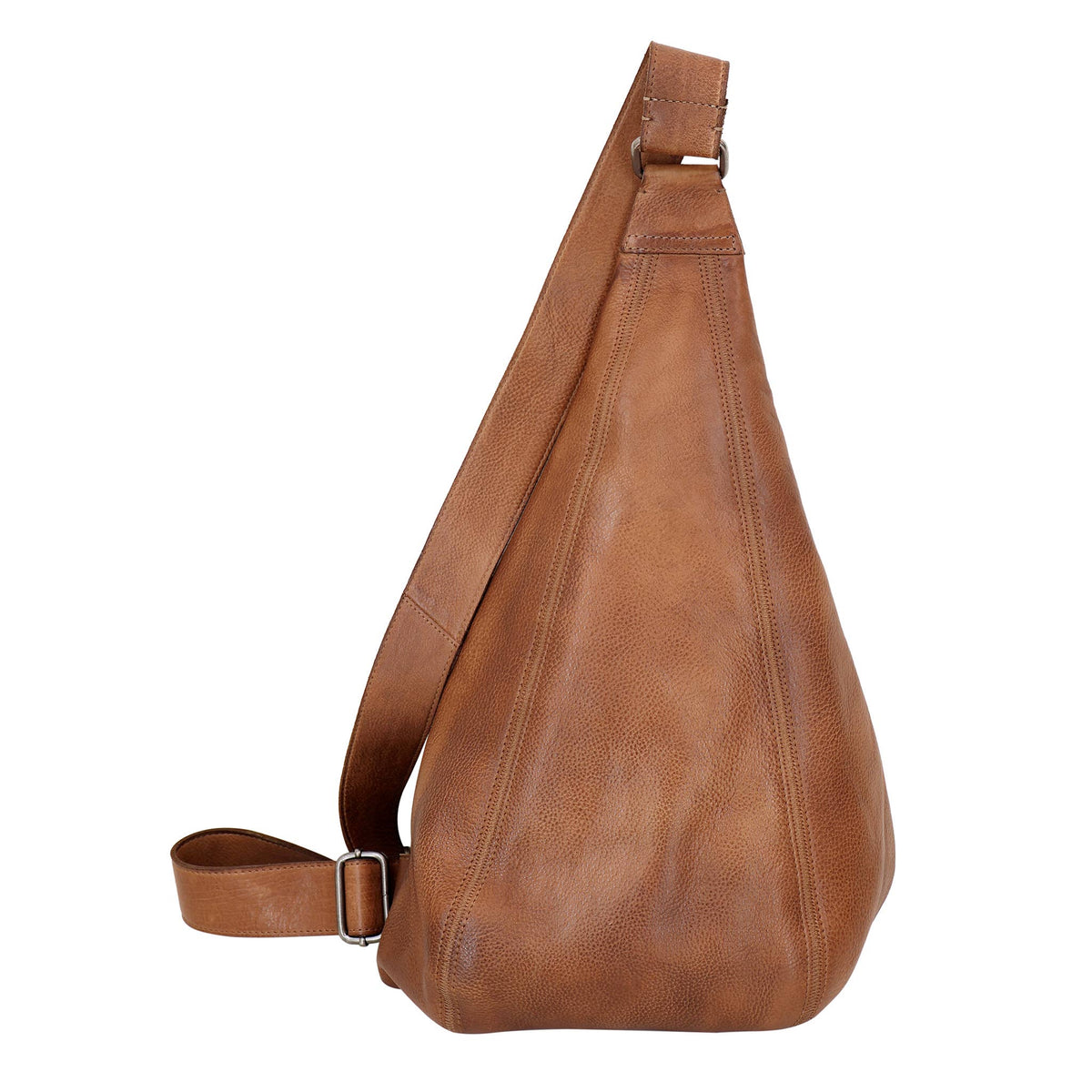 Hippie Handcrafted Leather Sling Bags: Cognac Latico Leathers