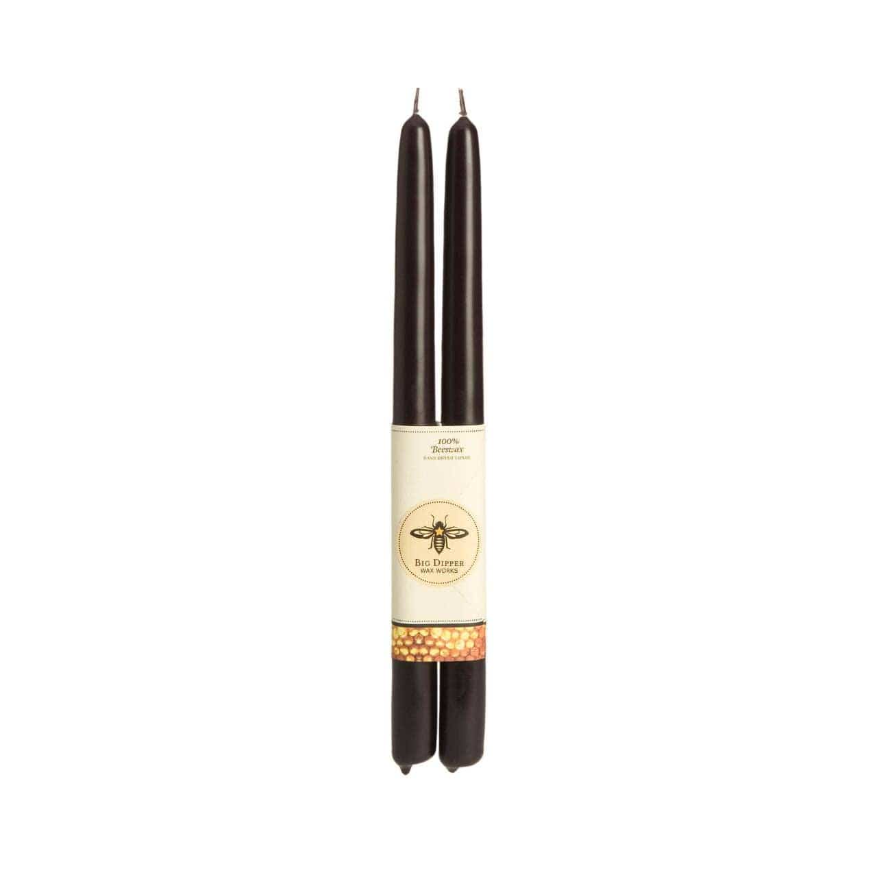 100% Pure Beeswax Tapers: Standard (12" x 7/8") / Black Big Dipper Wax Works