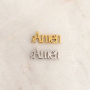 18K Gold PVD Stainless Steel Amen Word Charm: Gold WJW