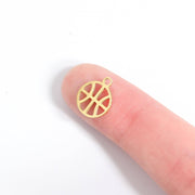 18K Gold PVD Stainless Steel Basketball Charm: Gold WJW