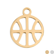 18K Gold PVD Stainless Steel Basketball Charm: Stainless WJW