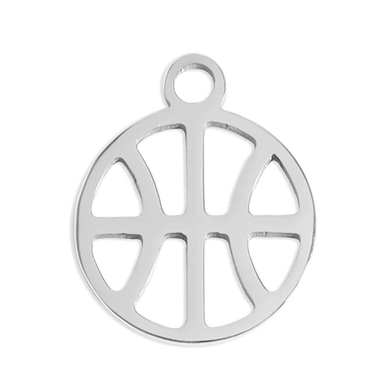 18K Gold PVD Stainless Steel Basketball Charm: Stainless WJW