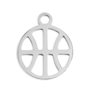 18K Gold PVD Stainless Steel Basketball Charm: Stainless WJW