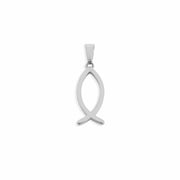 18K Gold PVD Stainless Steel Religious Fish Charm: Stainless WJW