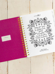 2026-27 17 Month Planner - Teal Folk Flower Natural Life Planner