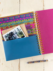 2026-27 17 Month Planner - Teal Folk Flower Natural Life Planner