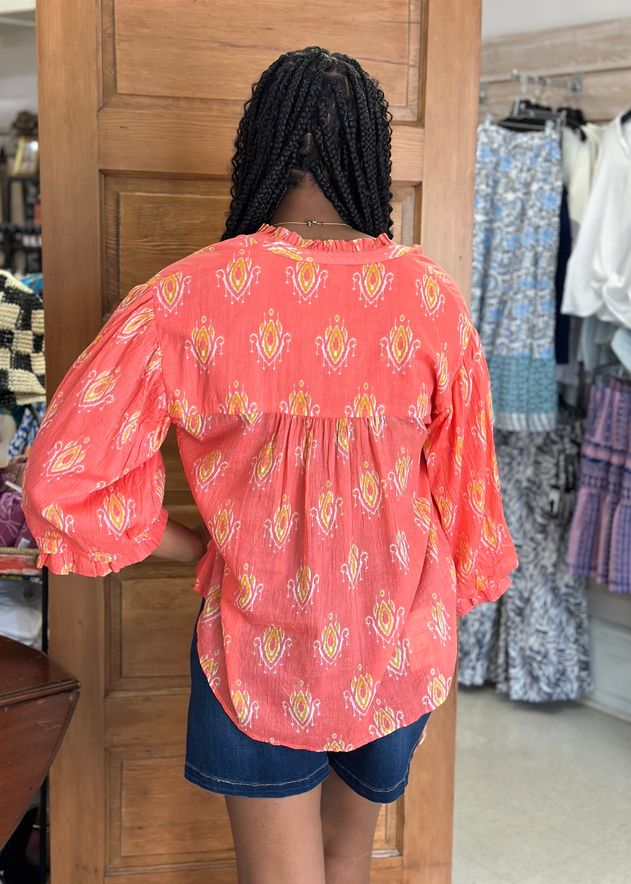 Coral Smile Blouson Top by Ivy Jane