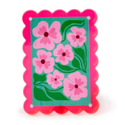 4x6 Scalloped Edge Acrylic Photo Frame | 3 Colors Two's Company Photo frame Hot Pink