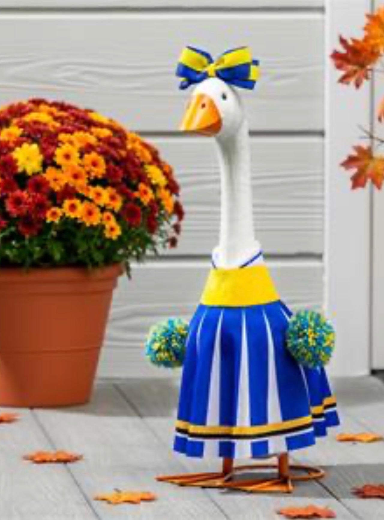 Porch Goose Cheerleader Outfit, Blue and Yellow