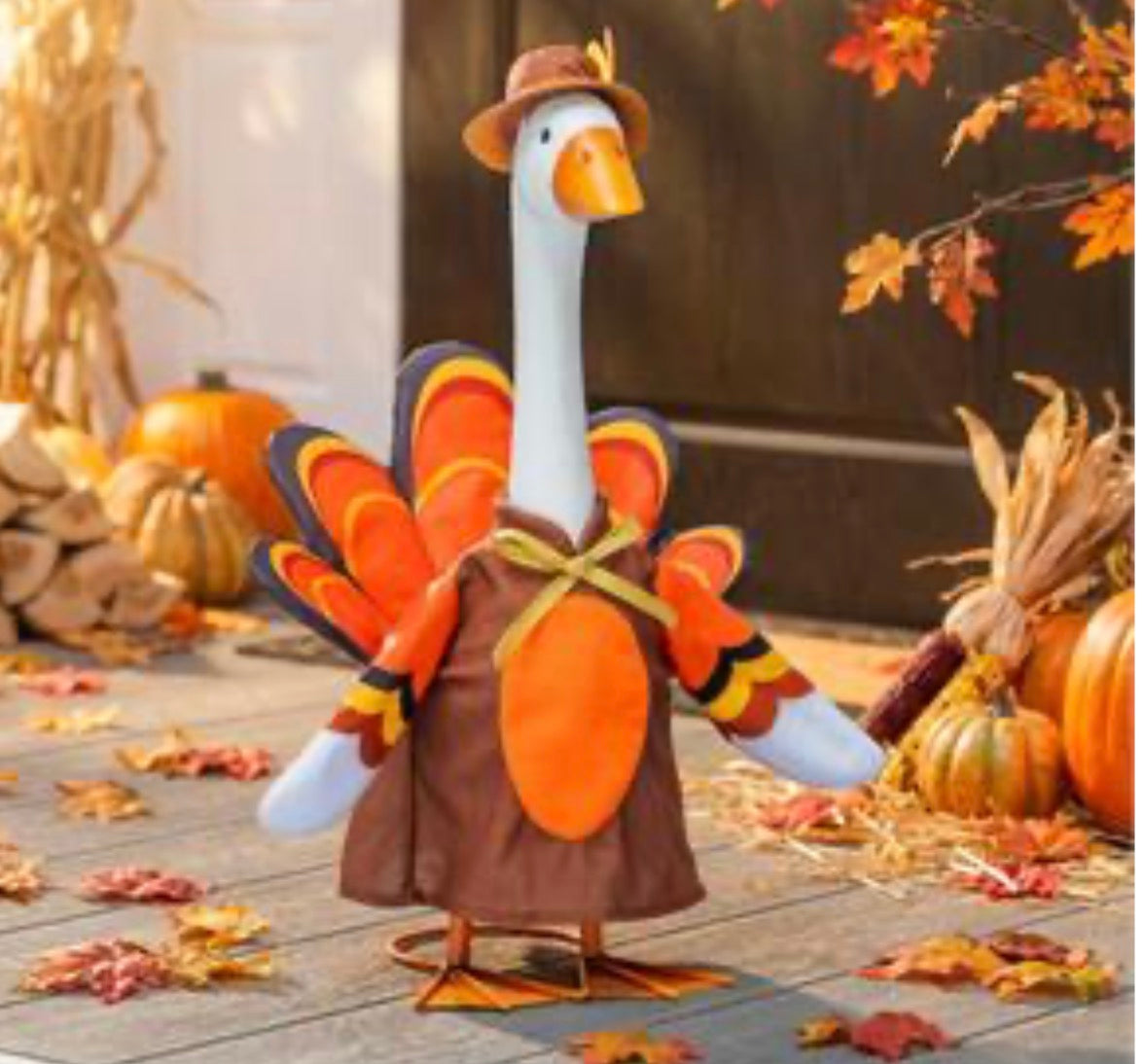 Porch Goose Turkey Trot Outfit, Brown, Orange, Red