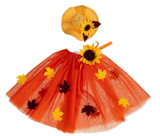 Porch Goose Outfit, Fall Leaf Dress, Orange