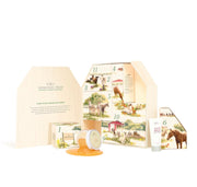 FarmHouse Fresh advent calendar set with barn-shaped box featuring numbered farm animal illustrated doors