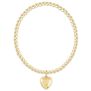 Classic Gold 3mm Beaded Bracelet with Puffy Heart Charm enewton design, LLC