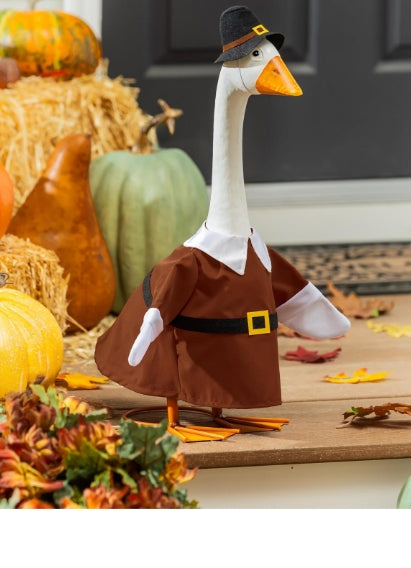 Porch Goose Outfit, Harvest Pilgrim Couple