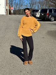 A Golden Opportunity Pullover in Mustard Easel Casual Top Medium
