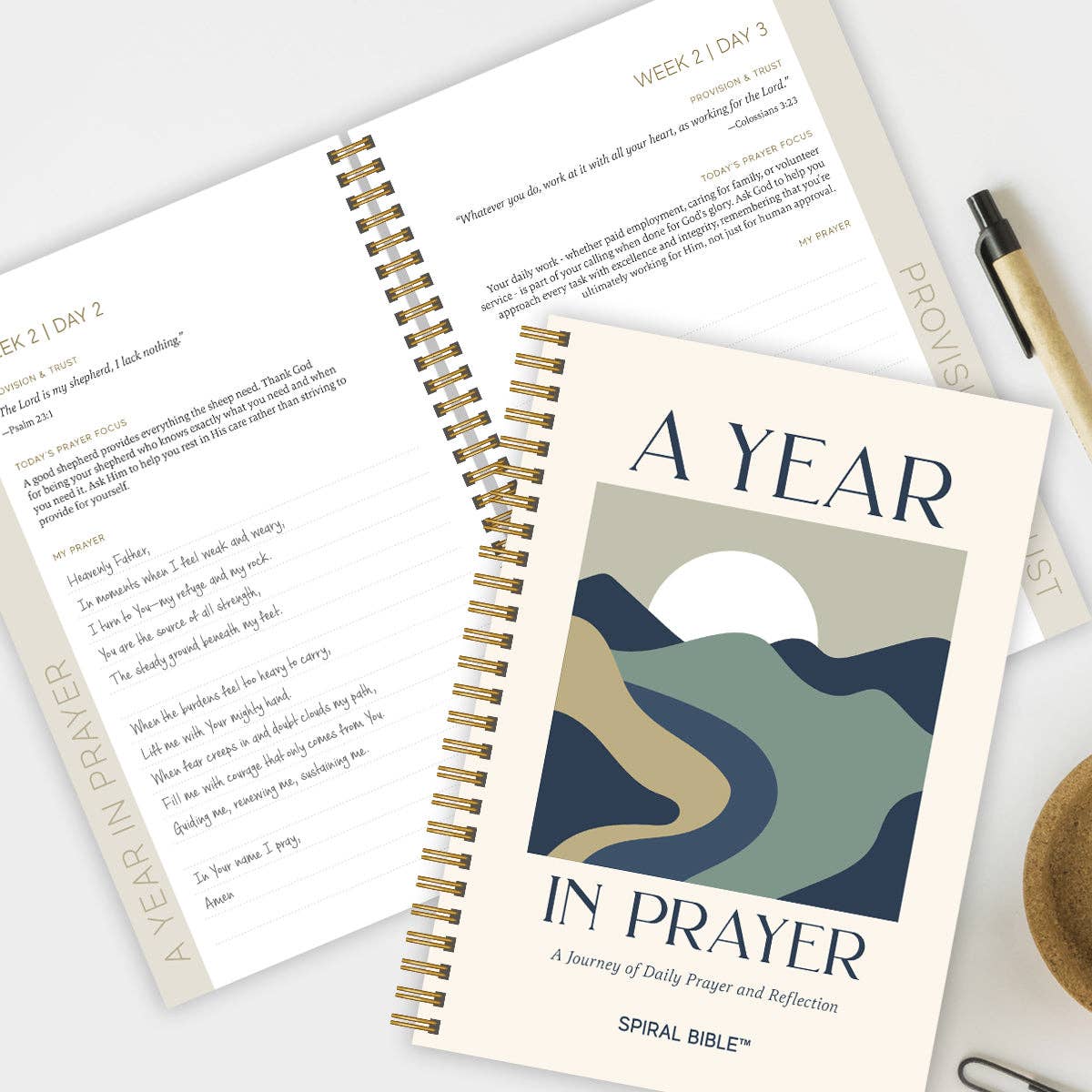 A Year In Prayer: A Journey of Daily Prayer and Reflection Spiral Bible