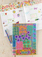 Academic Planner 2026-27 Turquoise Patchwork Natural Life Planner