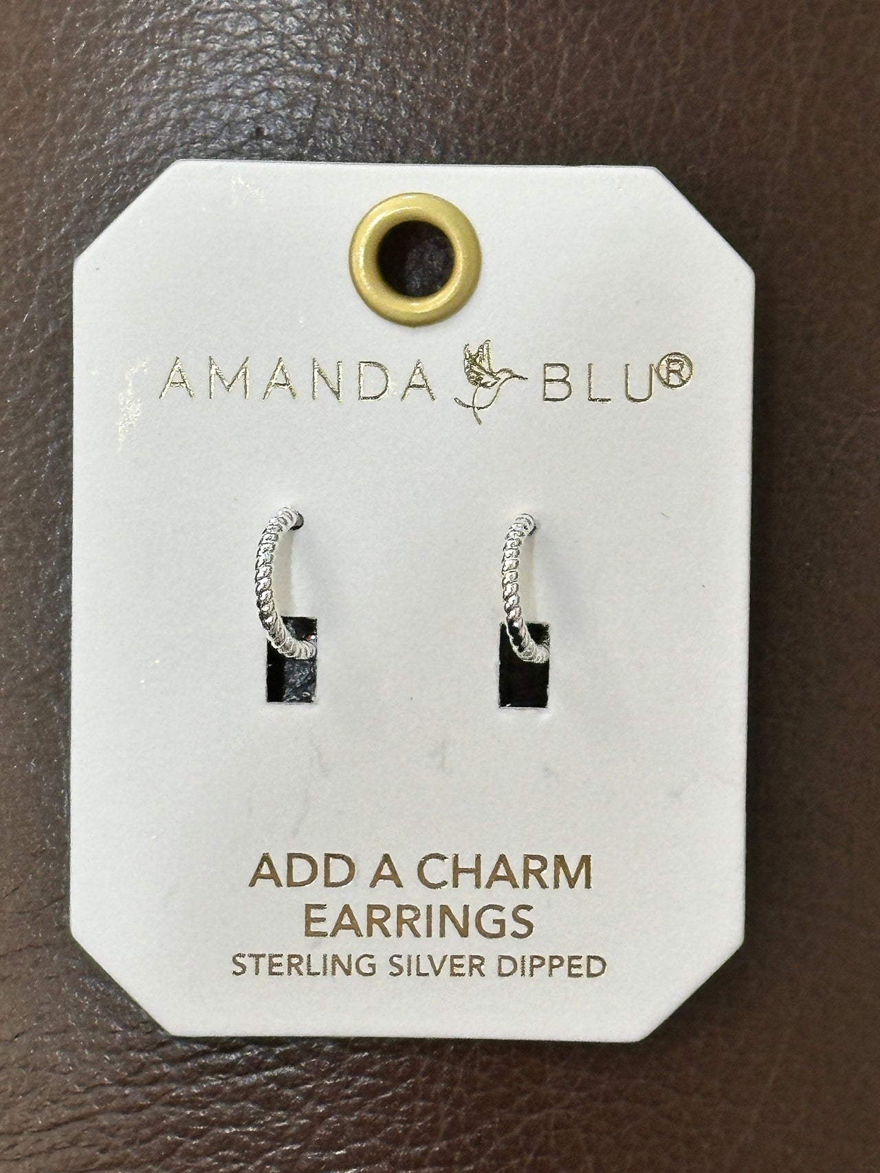 Add A Charm Braided Hoop Earring Silver Amanda Blu Earrings