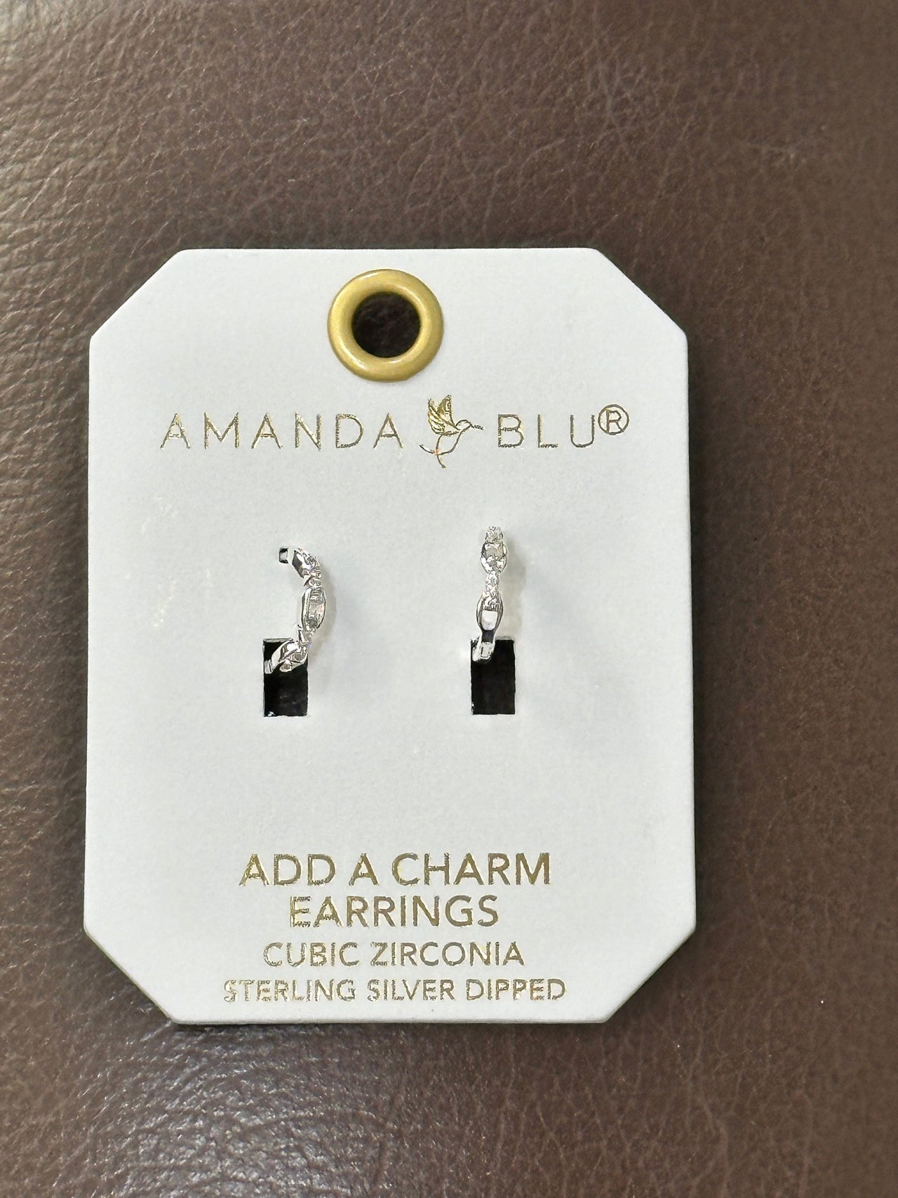 Add A Charm CZ Chain Hoop Earring Silver Amanda Blu Earrings