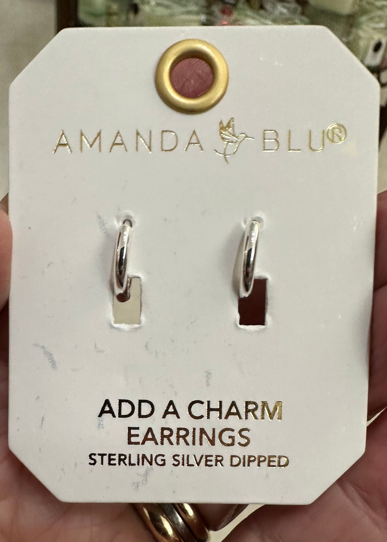 Add A Charm Smooth Hoop Earring Silver Amanda Blu Earrings