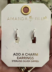 Thumbnail for Add A Charm Smooth Hoop Earring Silver Amanda Blu Earrings