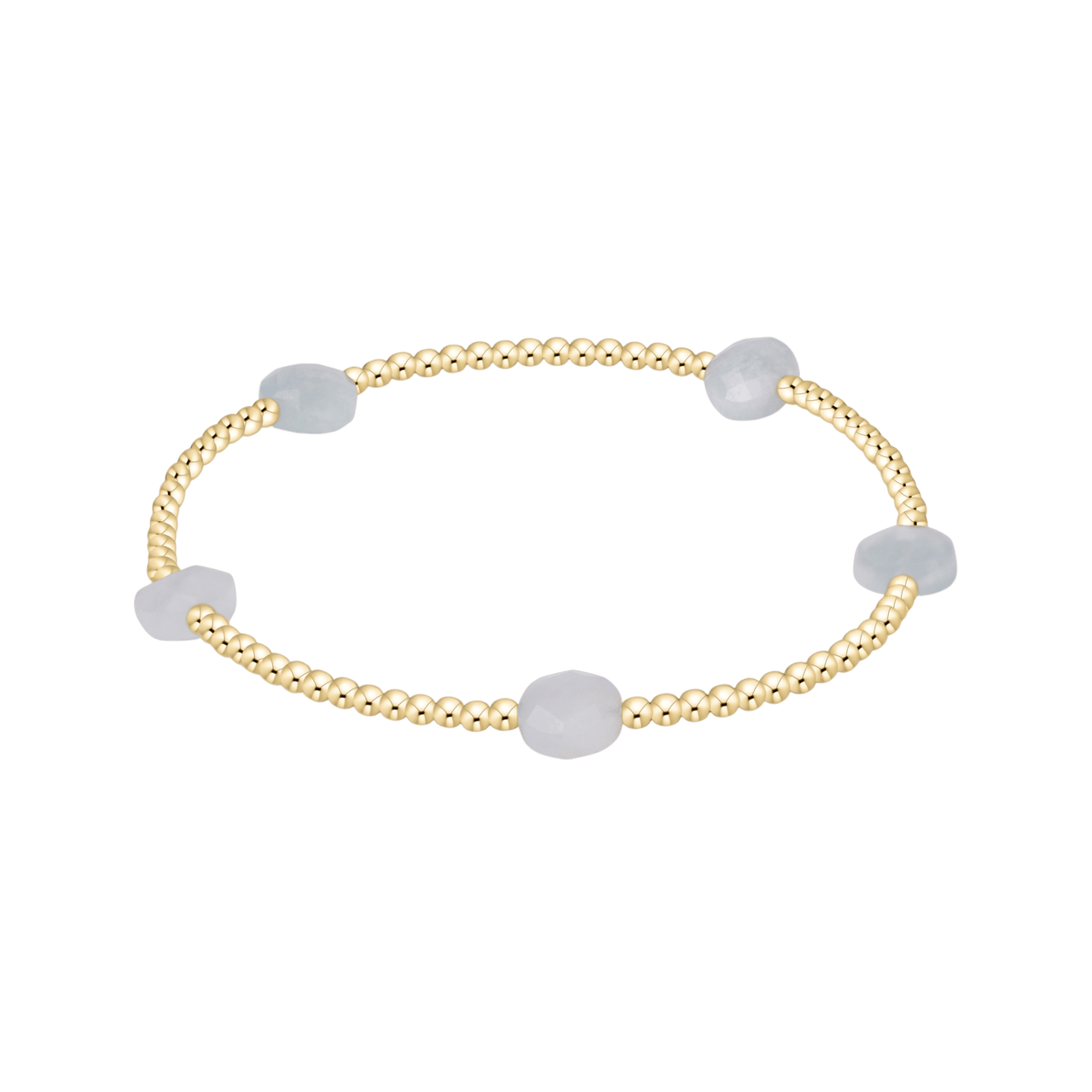 Admire Small Gem 2mm Gold Bracelet - Aquamarine e.newton Designs BRACELET