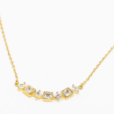 Alana Gold Geometric Crystal Bar Necklace, Gold Meghan Browne Accessories
