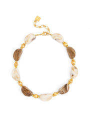 Alina Chunky Short Necklace, Beige Zenzii Necklace