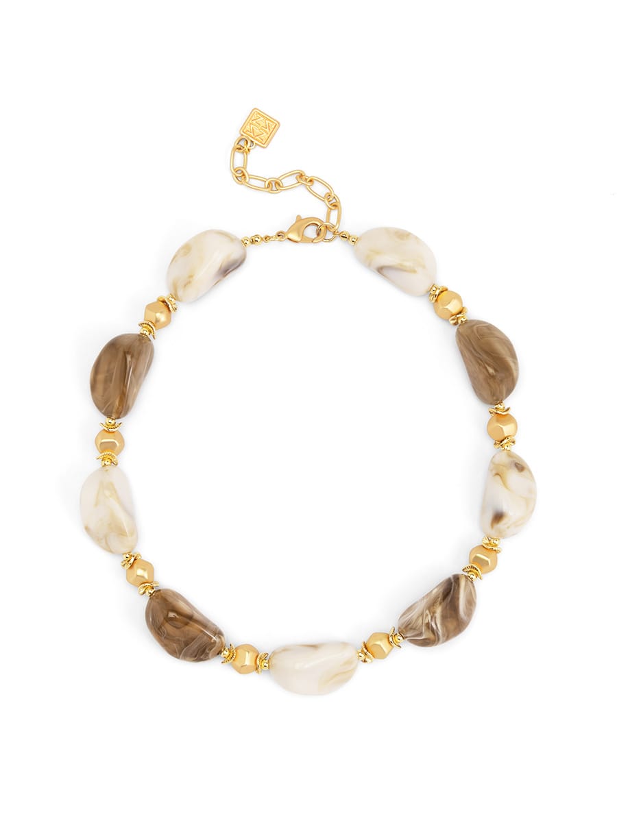 Alina Chunky Short Necklace, Beige Zenzii Necklace