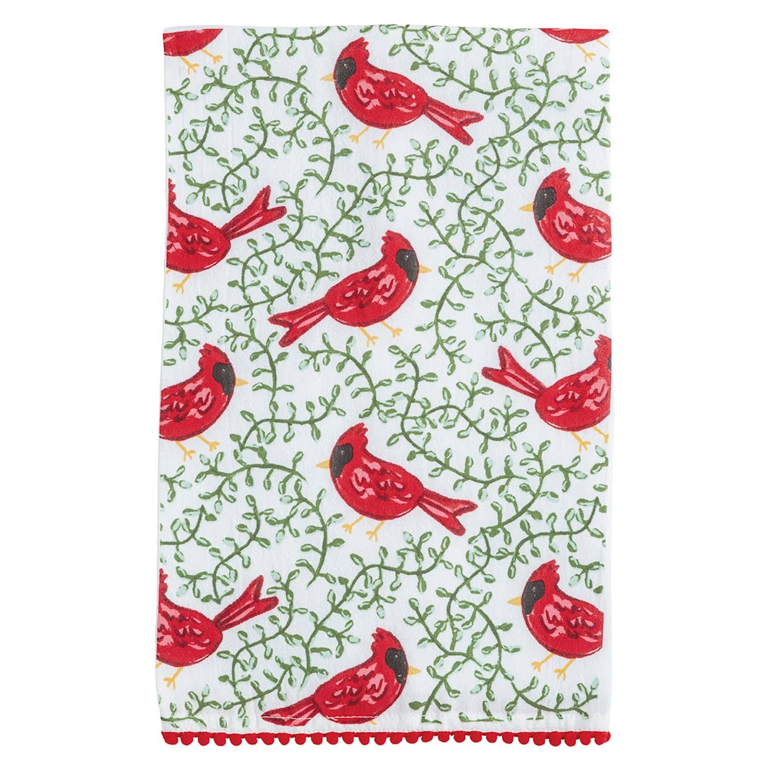 All Over Cardinal Cotton Towel Mud Pie Kitchen Towel