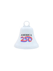 America 250 White Ornament Bell Made in USA Bevin Bros. bell