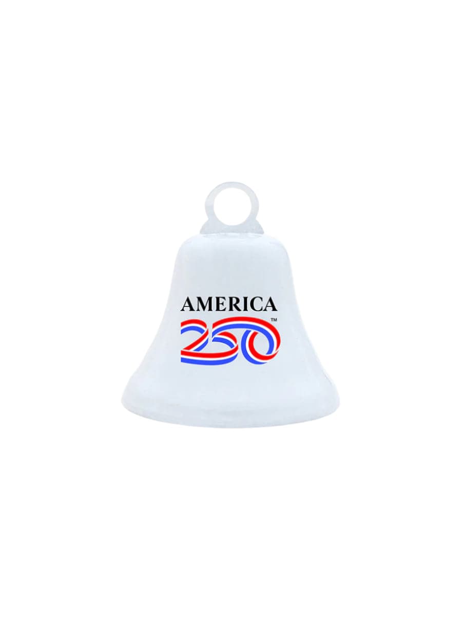America 250 White Ornament Bell Made in USA Bevin Bros. bell