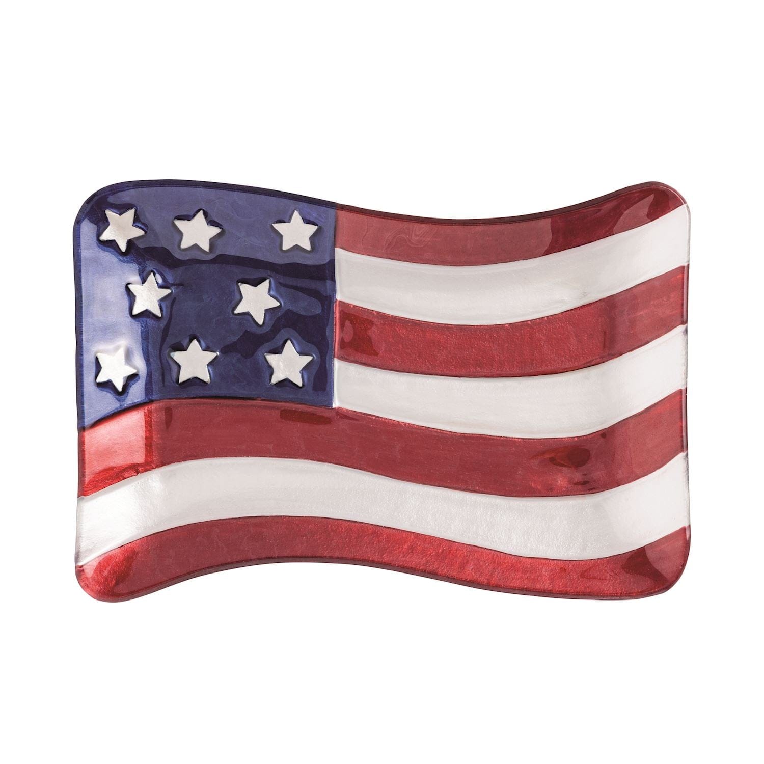 American Flag Glass Plate Mud Pie plates
