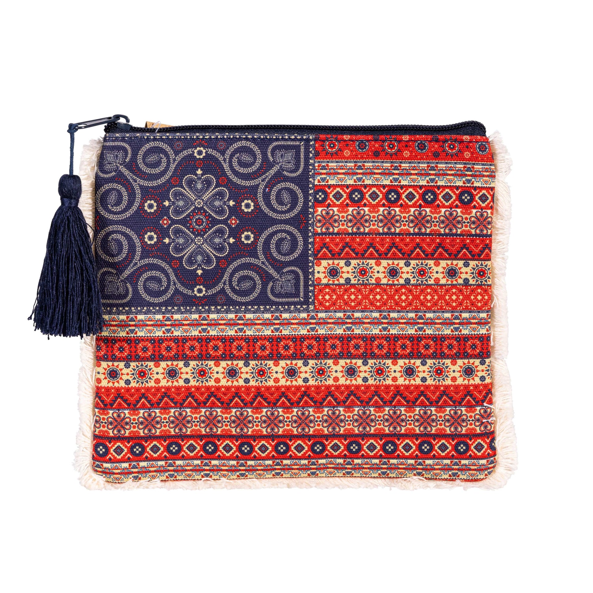 Americana BOHO Zippered Pouch by Junk Gypsy Evergreen Purse