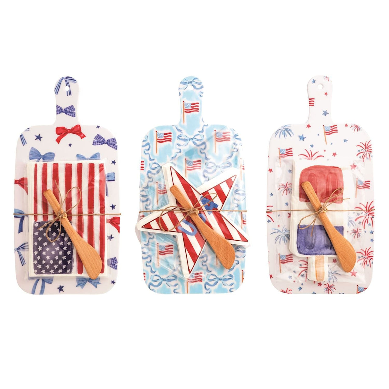 Americana Melamine Boards with Napkins Mud Pie entertainment