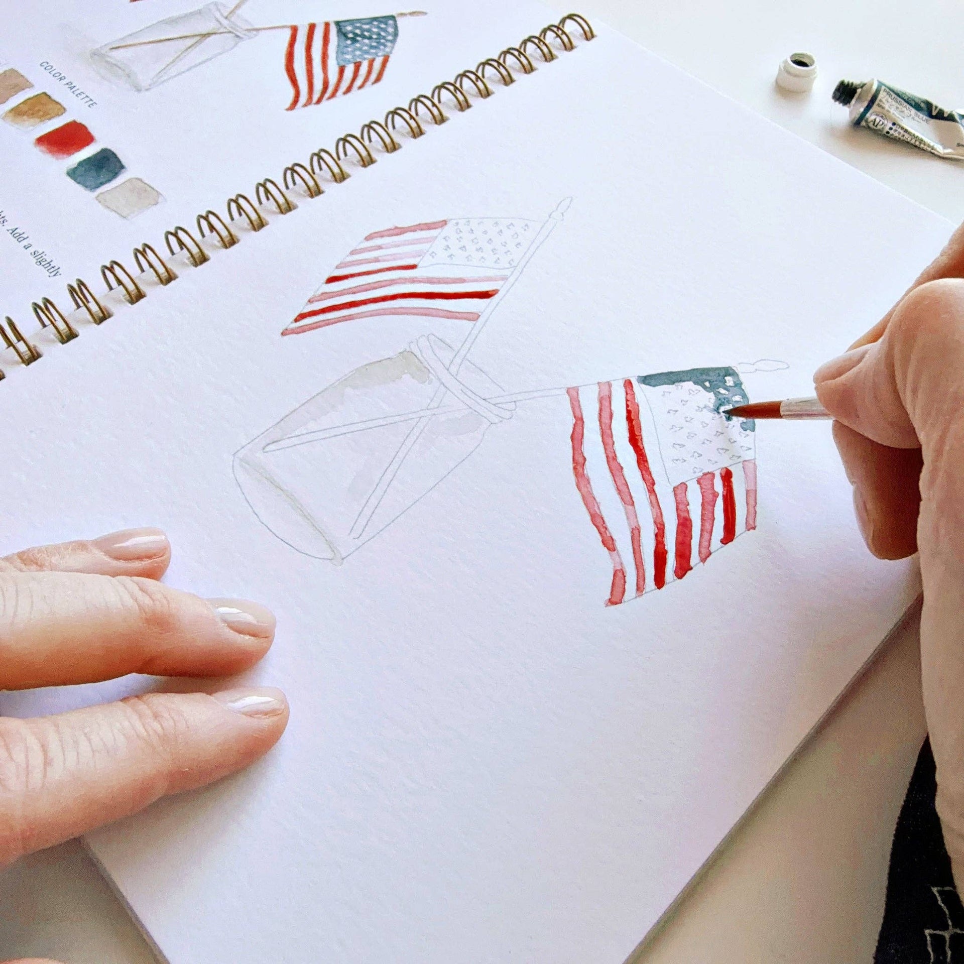 Americana watercolor workbook emily lex studio