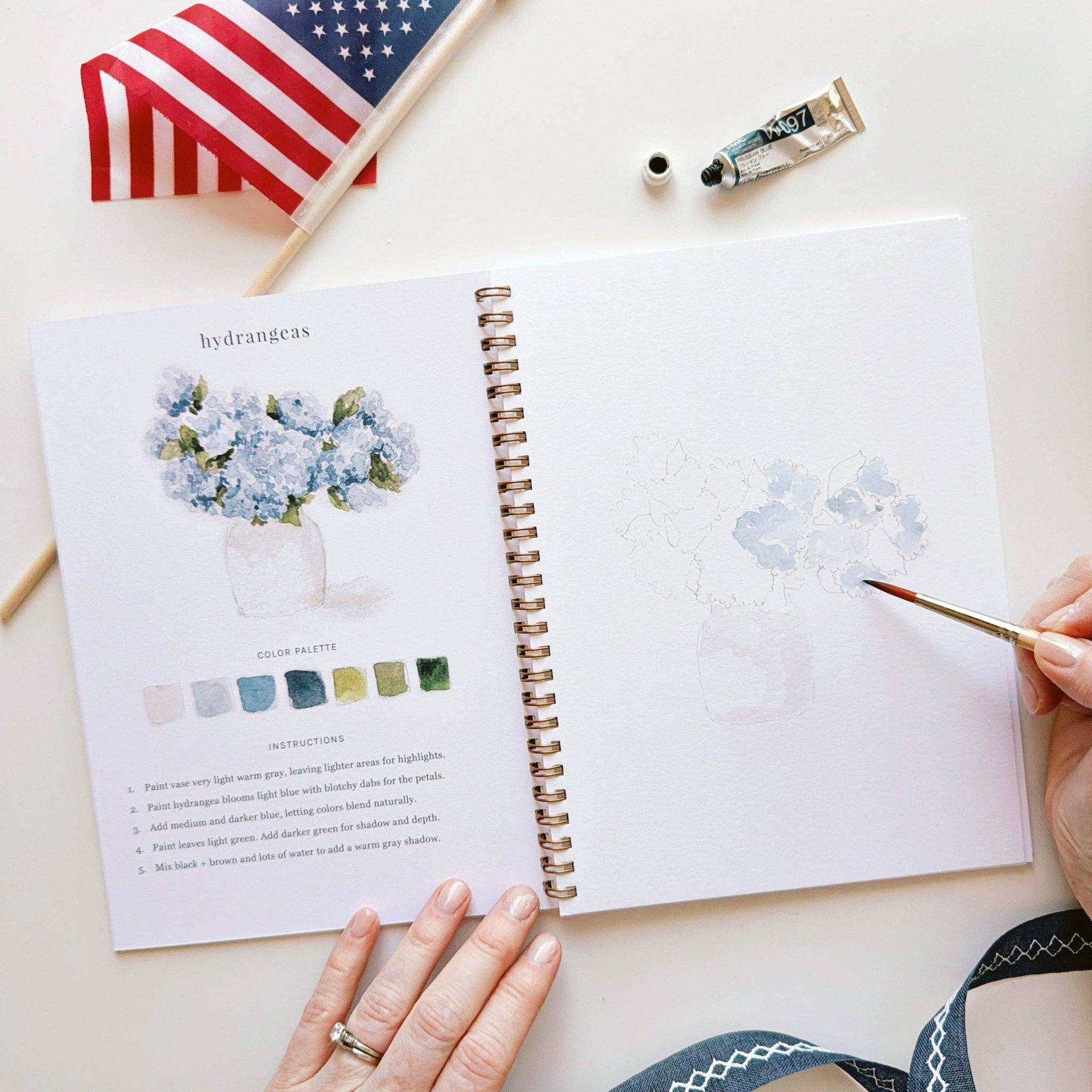 Americana watercolor workbook emily lex studio