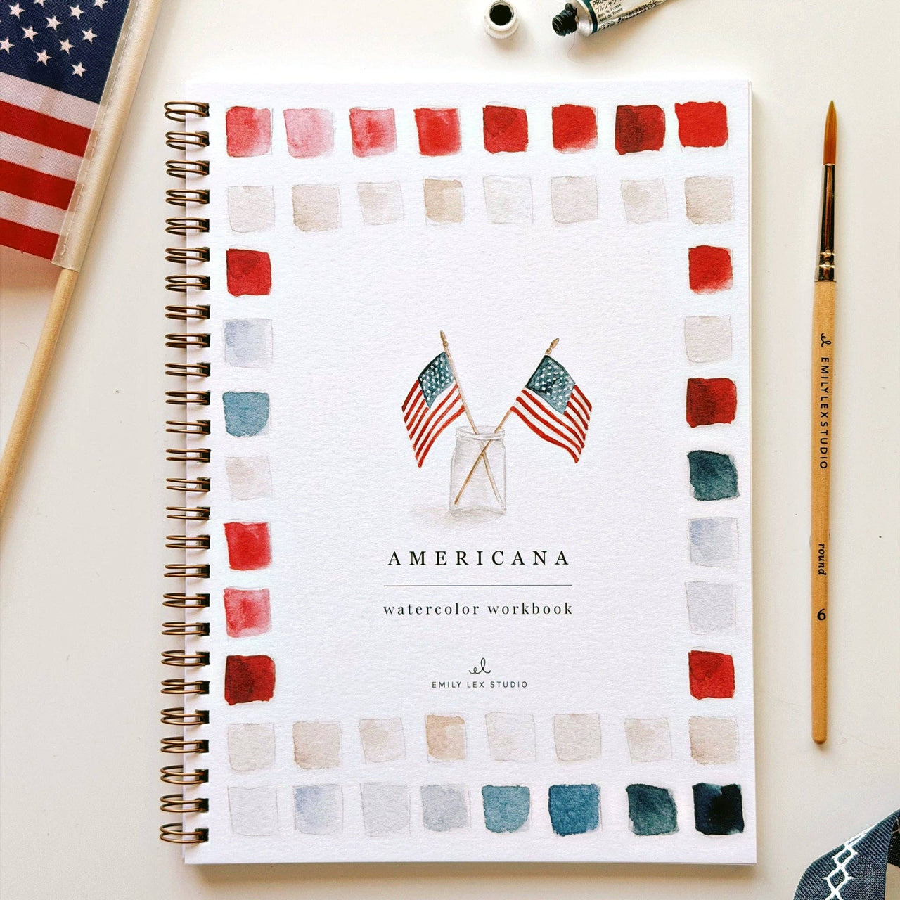 Americana watercolor workbook emily lex studio