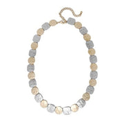 Amy Pounded Gold Silver Statement Necklace Meghan Browne Accessories