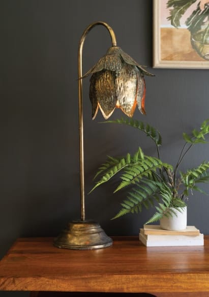 Antique Brass Tulip Table Lamp, 32.5" Tall Kalalou, Inc.