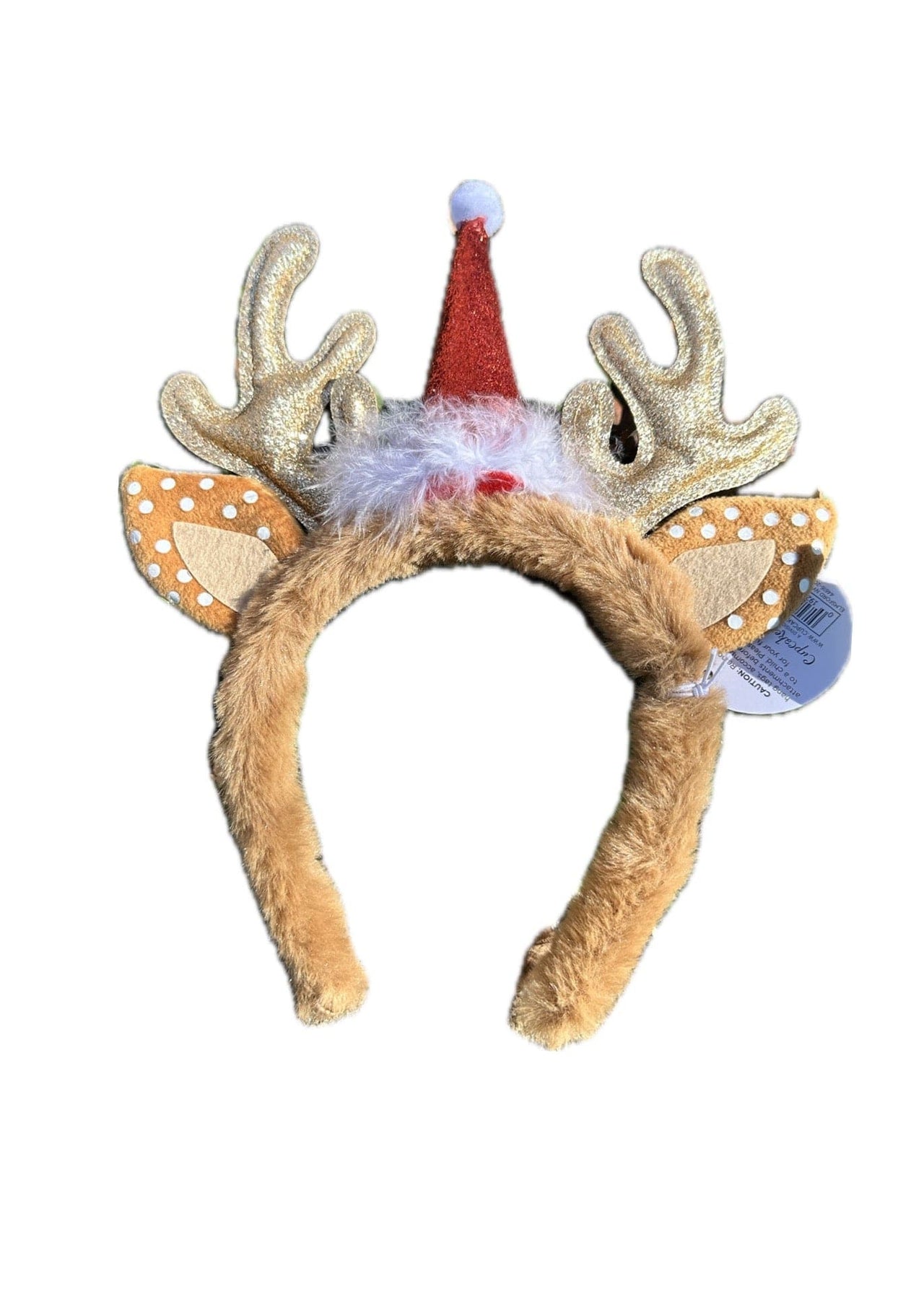 Antler Headband Handcrafted Two's Company Headband Brown/Santa