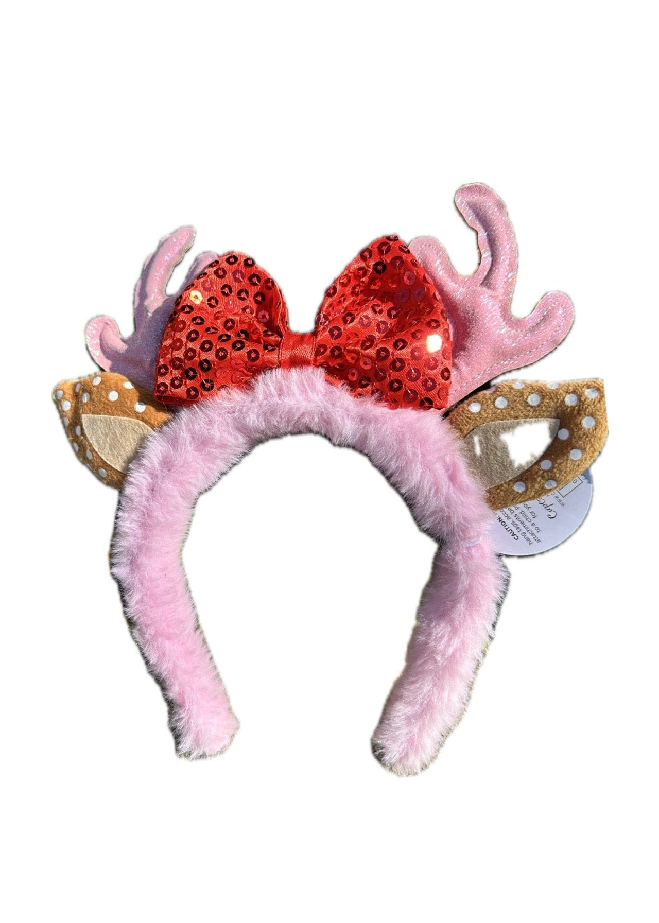 Antler Headband Handcrafted Two's Company Headband Pink/Bow