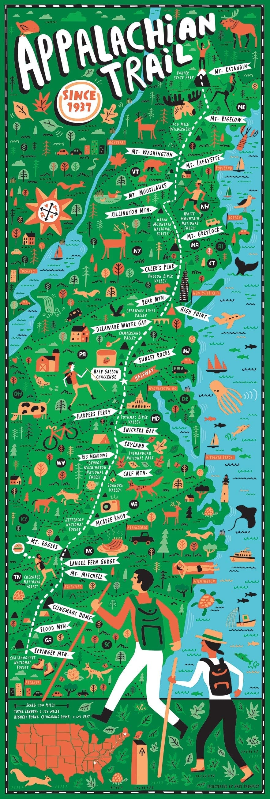 Appalachian Trail Locations Puzzle True South Puzzle Co Jigsaw Puzzles